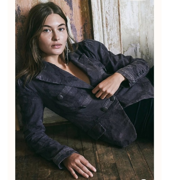 Free People | James Blazer Washed Black NEW Size S - Picture 2 of 9